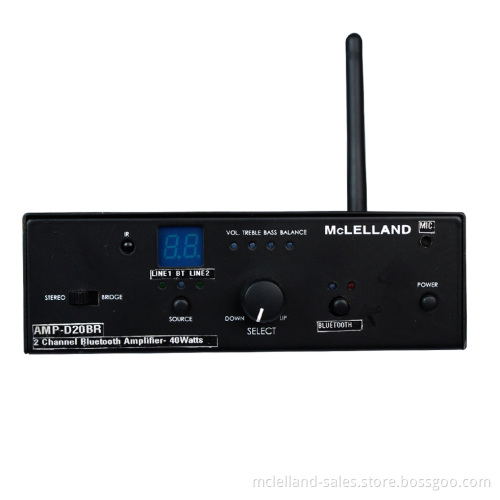 Class Amplifier 20W with RS232/2 Line Inputs/Bluetooth (AMP-D20BR)